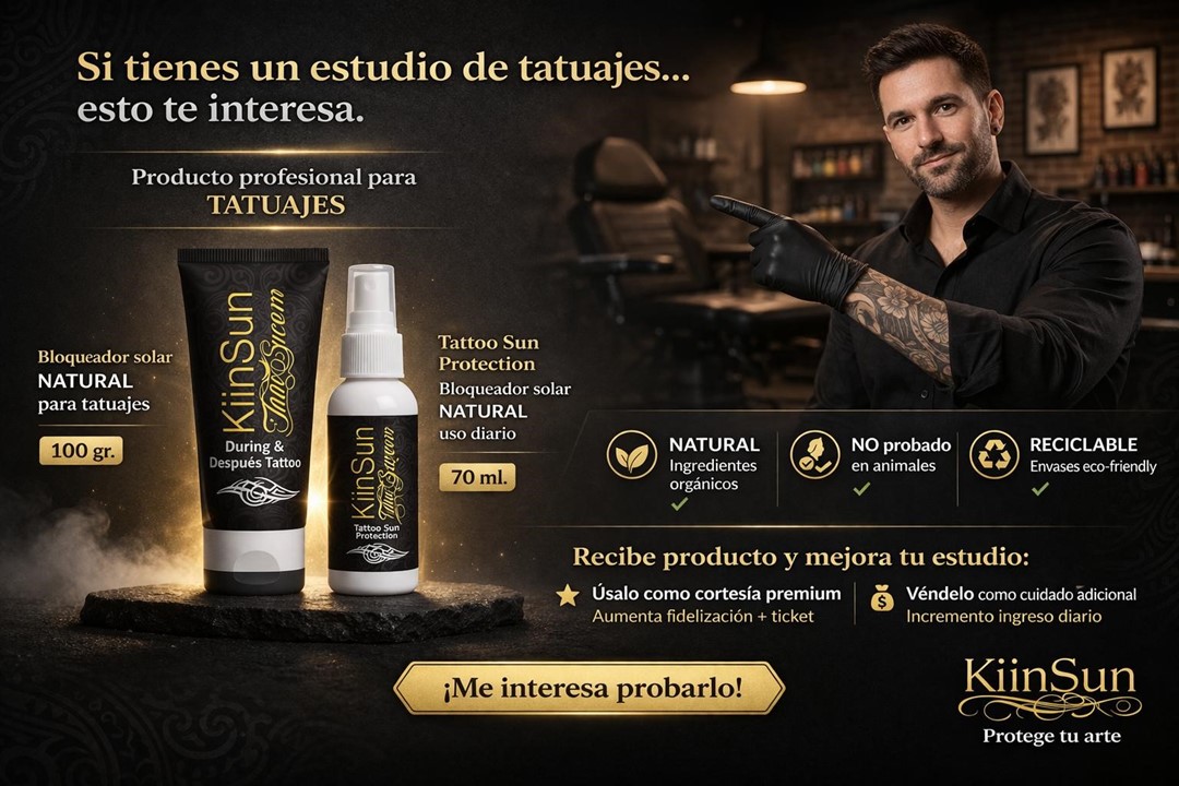 KiinSun Tattoo Sunscreen 100 g y 70 ml para estudios profesionales